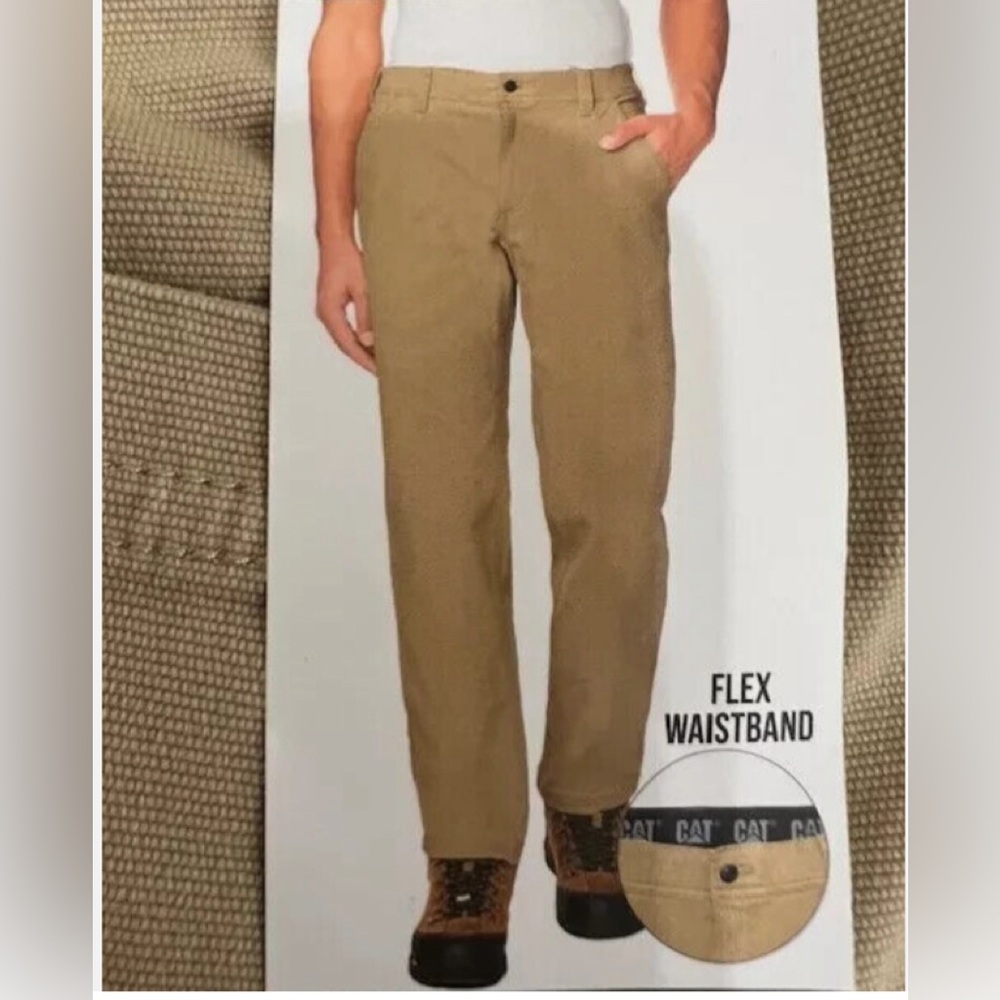 - NEW| Cat Men's Flex Waistband Utility Pants, Tan, Size 38x30